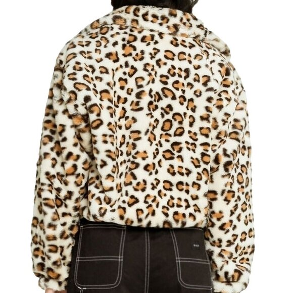 Victoria's Secret Pink Know One Cares Leopard Faux Fur Zip-Up Jacket  Size XS - Picture 6 of 8